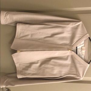 Perforated real leather jacket